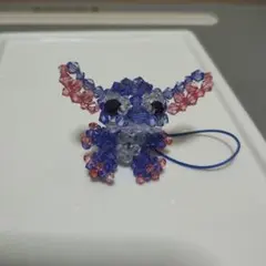 ディズニー　スティッチ　ビーズストラップ