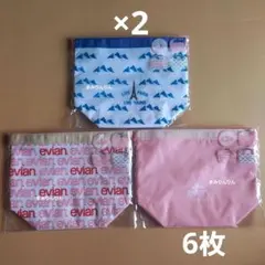 エビアン 保冷ランチバッグ 6点セット