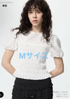 UNIQLO×セシリーバンセン　シャーリングボリュームスリーブT ホワイトのサムネイル