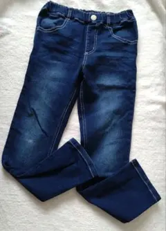 キッズダークブルーデニムパンツ（ゴムウエスト）130cm