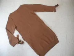 45980 マウジー　ロングニット　ワンピース　茶色　F