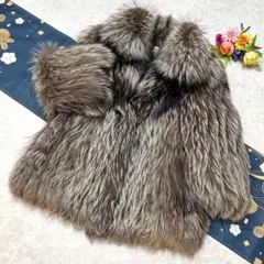 金サガ✨️ボリューム◎SAGA FOX シルバーフォックス 本毛皮 ファー