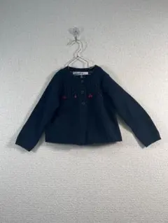 【タグ付き未使用】familiar カーディガン 80 ネイビー