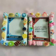 【1点物】デコ ダブル トレカケース ホイップデコ スイーツ ブルー＆ピンク