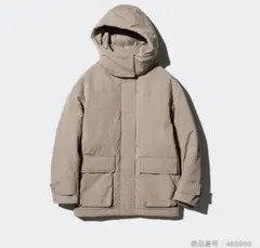 UNIQLO　ハイブリッドダウンコート　ベージュ　L　ユニクロ