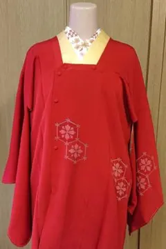 一点物!!【新品未使用躾糸付き】高級　正絹 　道行コート 仕立て上がり　赤