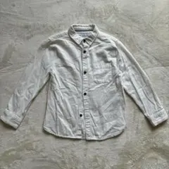 ザラキッズ 110 白 無地 胸ポケット 長袖シャツ コットン 子ども服 綿