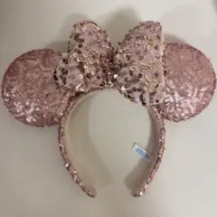 ミニーマウス ディズニー カチューシャ ピンク スパンコール