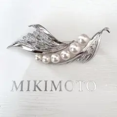 ★925シルバー(銀製)　８粒・アコヤ真珠（本真珠）ブローチ・未使用品★　新品★ パール ブローチ 葉っぱ SV925 ホワイト 7.0-8.0mm アコヤ真珠