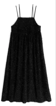 ブラック キャミワンピース スリーブレス