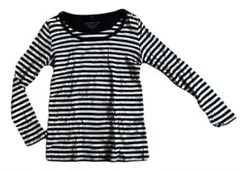 レディース カットソー ロングTシャツ ボーダー Lサイズ