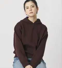 コットンウールブレンド ソリッド＆ボーダーニットフーディ ウォッシャブル