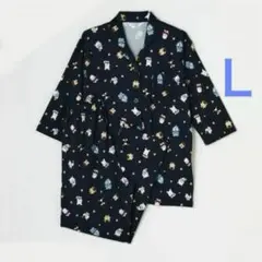 [新品]はぴだんぶい×タマ&フレンズパジャマ紺Ｌ◆七分袖サンリオシャンブルのサムネイル