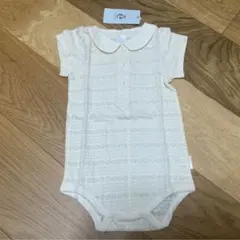 コンビミニ（新古品）アイボリー花柄ロンパース 80cm