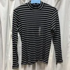 UNIQLO 黒白ストライプ 長袖Tシャツ XL