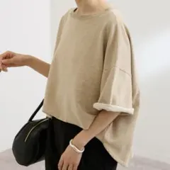 ぎゅー様専用　フレームワーク　ミニ裏毛ハーフスリーブラウンドTee 五分袖