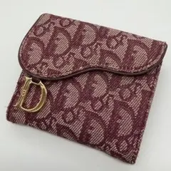 クリスチャンディオール　サドルウォレット　折り財布　トロッター　ロゴ金具