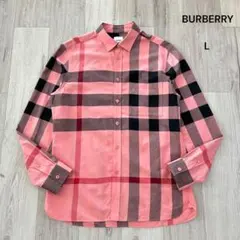 BURBERRY バーバリー メガチェック ノバチェック 長袖シャツ ピンク Lのサムネイル