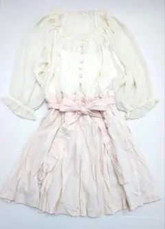 LIZLISA系 新品 タグ付き フリル シフォン ドッキングワンピース