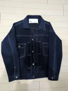 美品ネイビー ジャケットGジャンTICCAボンディング素材