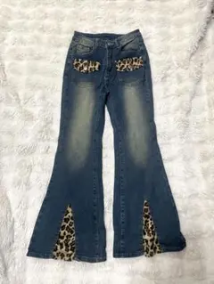 00s y2k 平成ギャルグランジ レオパードフレアパンツ グランジパンクロック