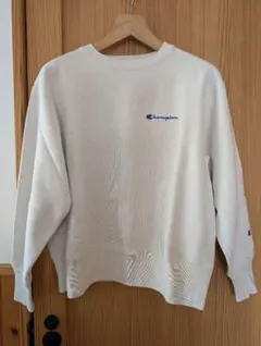 Champion ホワイト スウェット　裏起毛　メンズS