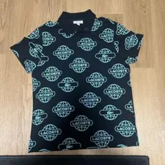 LACOSTE 라코스테 폴로 셔츠 총무늬 지구의 로고 블랙×블루