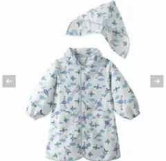 コンビミニ　飛行機柄　青　レインコート M(100〜110cm) 雨具　カッパのサムネイル