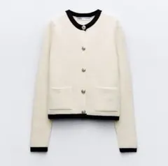 ZARA ゴールドボタンニットカーディガン