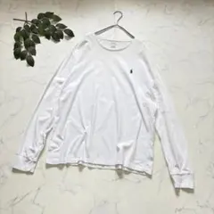 7351✾ポロラルフローレン✾長袖カットソー/ロンT【L】ポニー刺繍/ホワイト