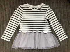 any FAM ストライプ チュール　長袖カットソー 110