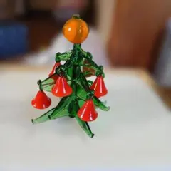 ガラス製 クリスマスツリー 置物 ミニチュア