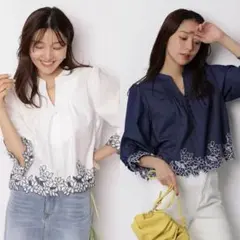 カットワーククロップドブラウス JUSGLITTY ブラウス 新品未使用 