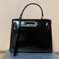 美品】HAMANO 濱野皮革工芸 フォーマル ハンドバッグ 南京錠 カデナ 黒 