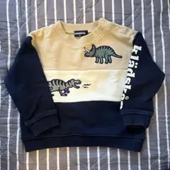 【美品】klädskåp 恐竜刺繍 トレーナー　90cm
