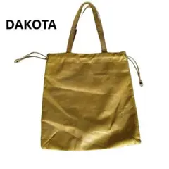 【DAKOTA】ダコタ レザー トートバッグ 巾着 マスタードカラー