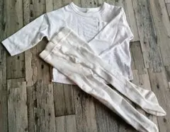白 無地 長袖 Tシャツ タイツ セット 80cm 85cm