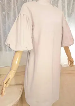 セルフォード　ワンピース38　バルーンスリーブ ベージュ