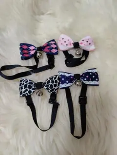 新品 犬用リボン付き首輪 4点セット