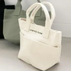 ローリーズファーム ミニトート S アイボリー ランチバッグ トートバッグ