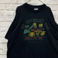 USA製90sヴィンテージTシャツ！シングルステッチブラック古着XL0501のサムネイル