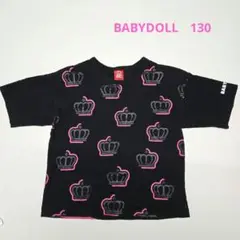 BABY DOLL Tシャツ 130サイズ　ブラック　総柄