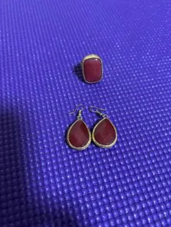 天然石ストーン ピアスとリング セット