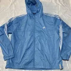 新品 アディダス adidas メンズ・フードナイロンジャケット XL 水色