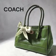 COACH コーチ バッグ　レザー　 ターンロック　 スカーフ 付きのサムネイル