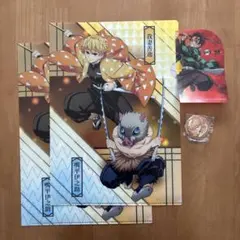 鬼滅の刃　クリアファイル2枚＋炭治郎＋缶バッチ(くら寿司)