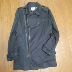 旬❗️DIESEL タブルトレンチコート 黒 ライダースミリタリー春、秋コート