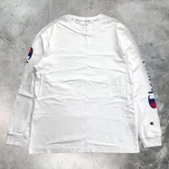Champion ビッグロゴ スリーブプリント ロングスリーブTシャツ ホワイトのサムネイル