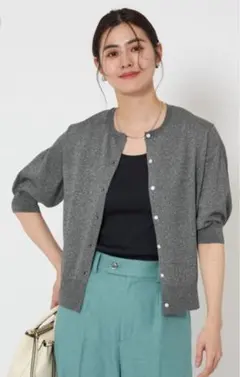 グリーンレーベルリラクシングの半袖カーディガン