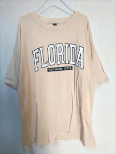 シーイン　SHEIN 英字 Ｔシャツ 丸首　半袖 M ベージュ 普段着